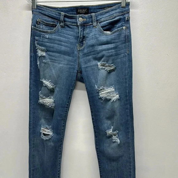 Judy Blue Skinny Denim Jeans Jean High Rise Distressed Ripped Boyfriend 9 / 29 - Picture 2 of 11